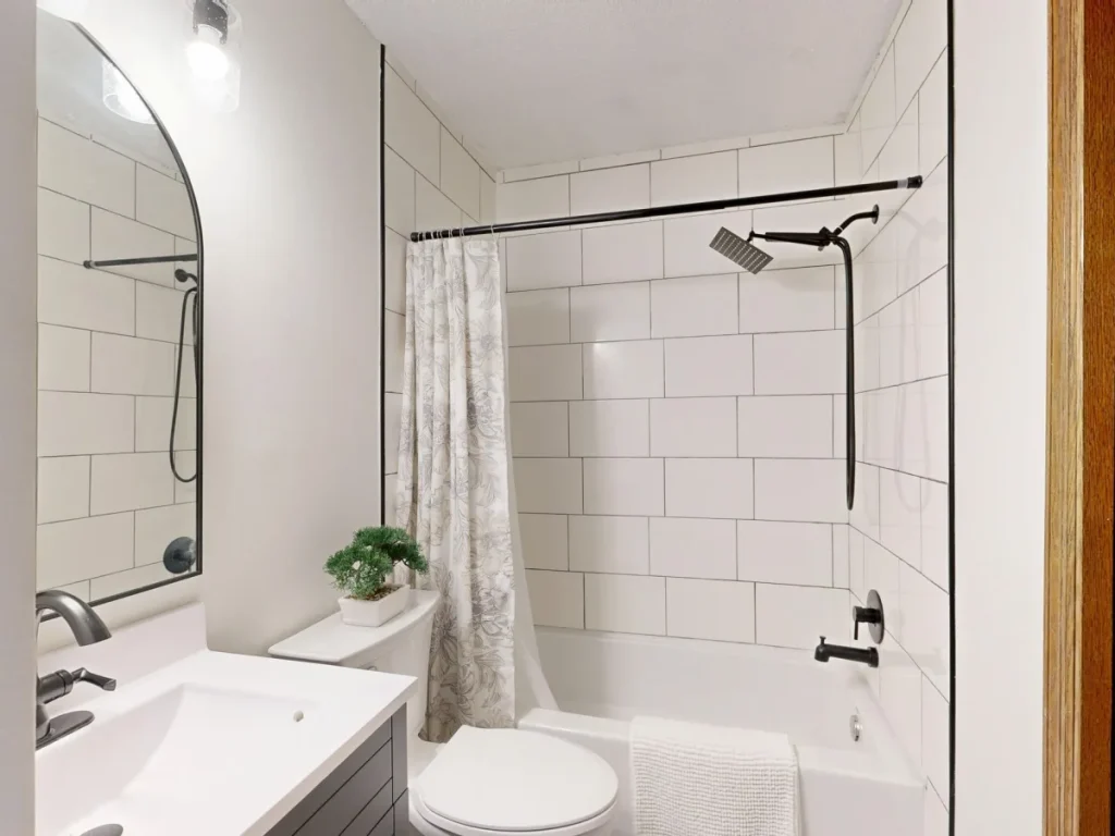 Small bathroom remodel - Chameleon Property Rehabs